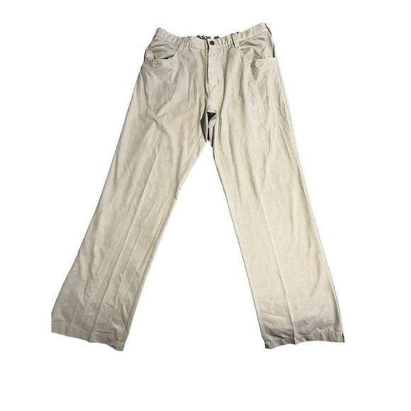 Adidas Mens Cream Khaki Performance Golf Pants Tan Logo 31x31 - Picture 1 of 8